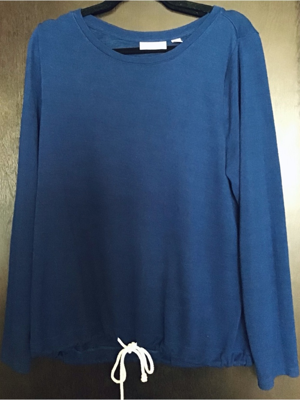 Belle by Kim Gravel Navy Blue Crewneck Sweater with Drawstring